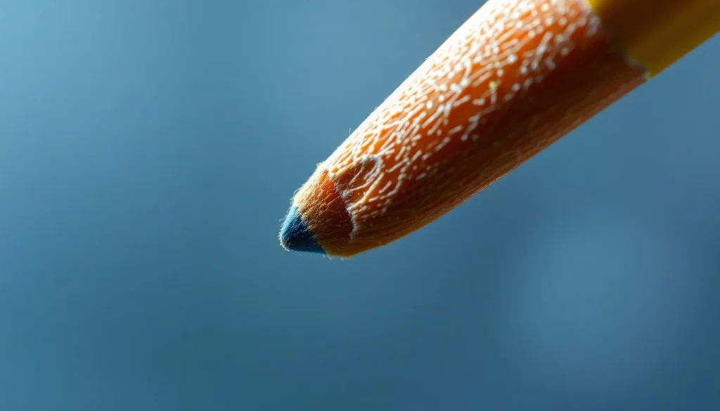 Imagine a pencil tip seen through a microscope. Imagine how the pencil tip would look and create an image. - Flux Schnell