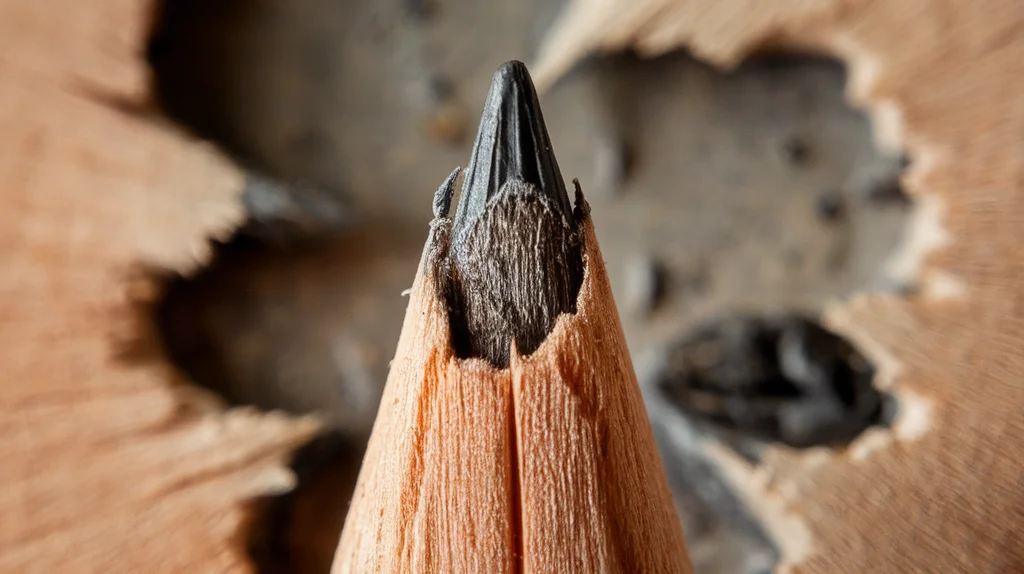 Imagine a pencil tip seen through a microscope. Imagine how the pencil tip would look and create an image. - Ideogram v2 Turbo