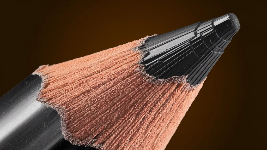 Imagine a pencil tip seen through a microscope. Imagine how the pencil tip would look and create an image. - Ideogram v2