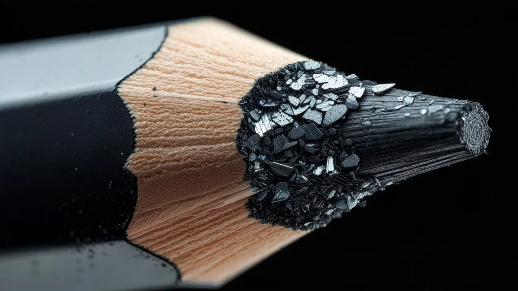 Imagine a pencil tip seen through a microscope. Imagine how the pencil tip would look and create an image. - Luma Photon