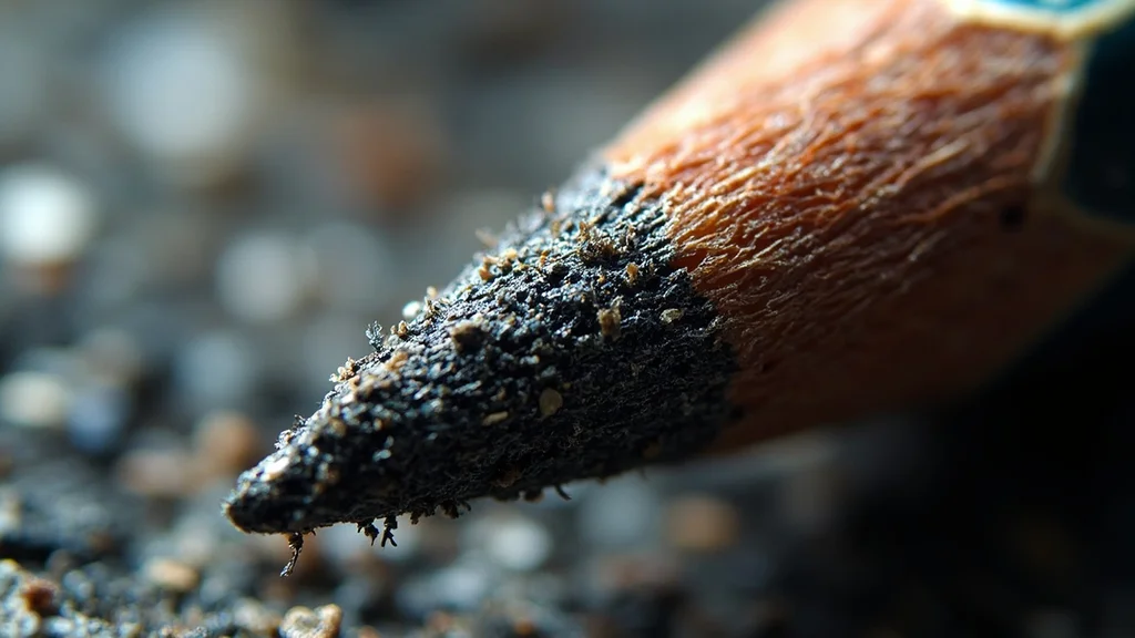 Imagine a pencil tip seen through a microscope. Imagine how the pencil tip would look and create an image. - MiniMax Image-01