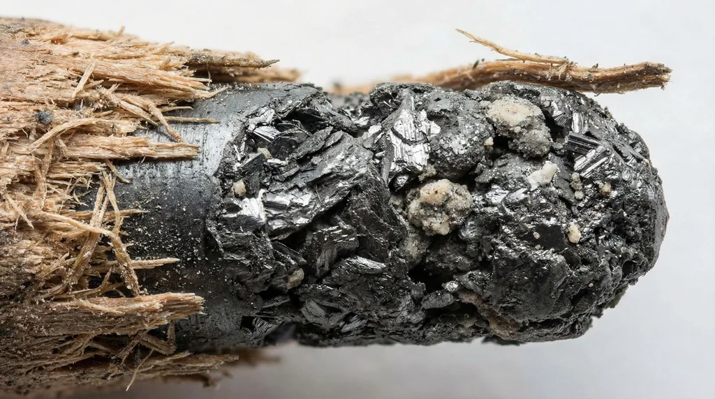 Imagine a pencil tip seen through a microscope. Imagine how the pencil tip would look and create an image. - Nano Banana Pro