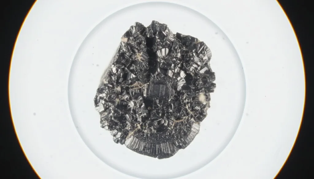 Imagine a pencil tip seen through a microscope. Imagine how the pencil tip would look and create an image. - Nano Banana