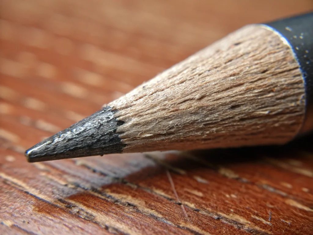 Imagine a pencil tip seen through a microscope. Imagine how the pencil tip would look and create an image. - Recraft V3