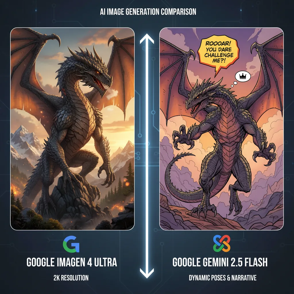 Google Imagen 4 vs Gemini 2.5 Flash: AI Image Generator