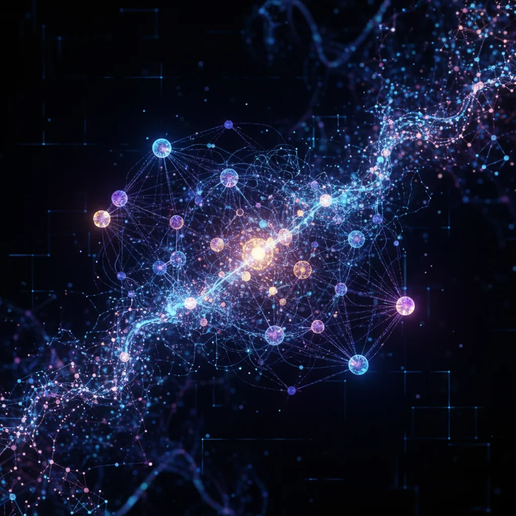 Abstract visualization of LoRA model training process