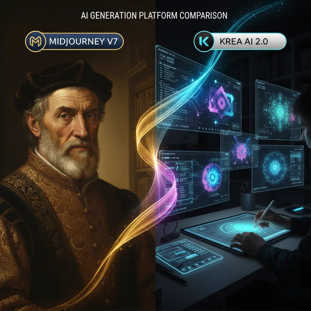 'Midjourney V7 vs Krea AI 2.0: Real-Time Innovation Challenges the Quality King'