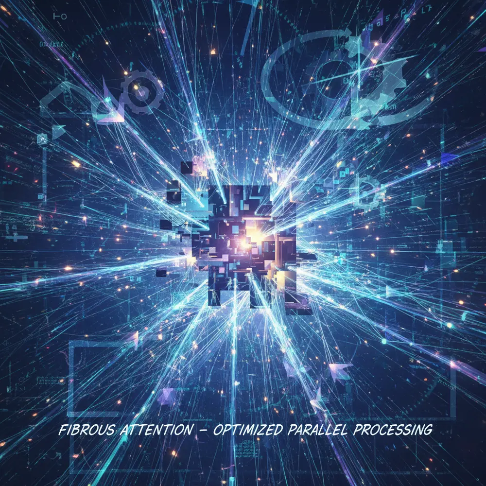 Conceptual illustration of Fibrous Attention mechanism in image generation.