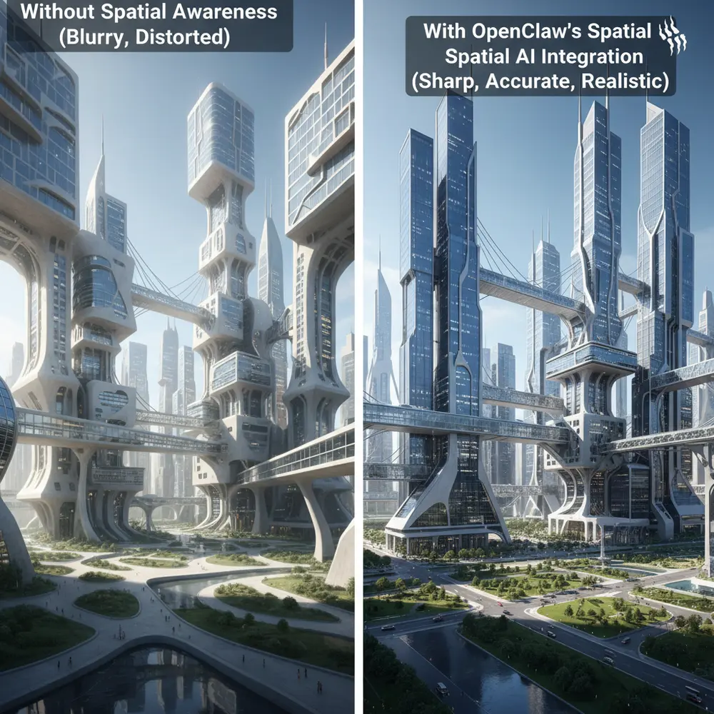 Comparison of AI-generated images showcasing spatial awareness vs. lack of it.