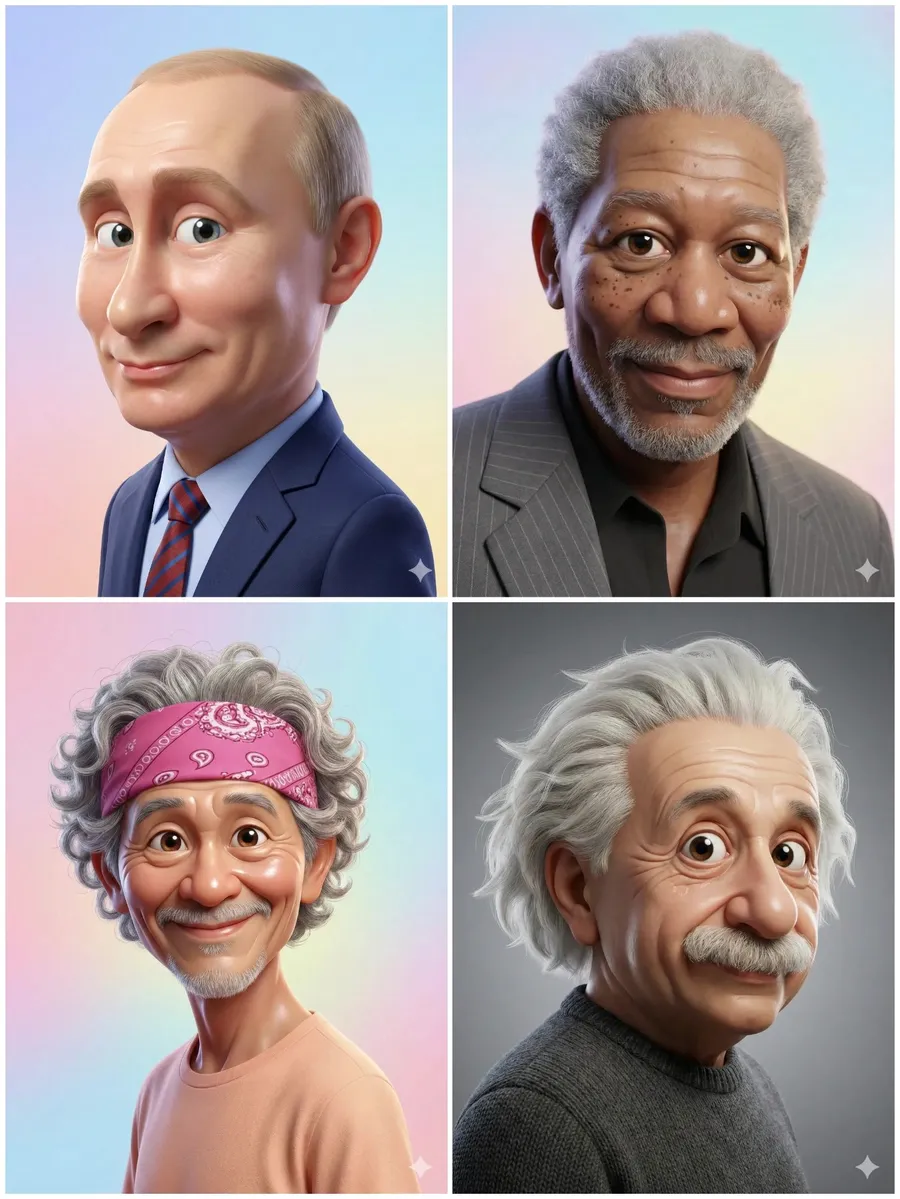 3d Realistic Portrait With Cute Cartoon Style example 1