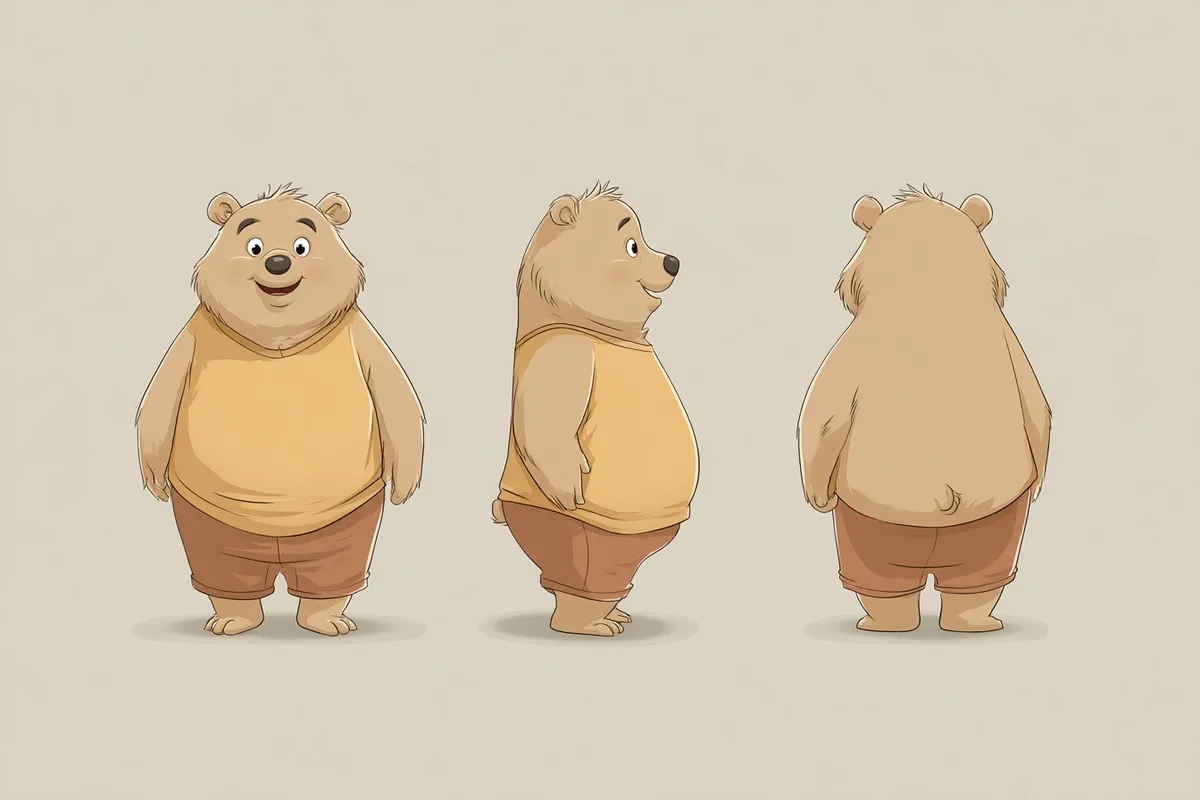 Anthropomorphic Character Triple View example 1