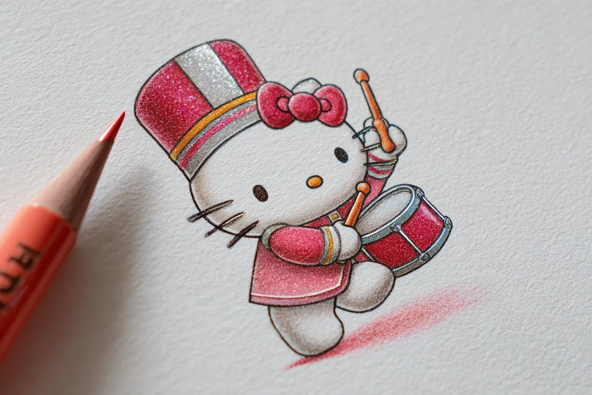 Children's Book Character Drawing with Glitter example 2