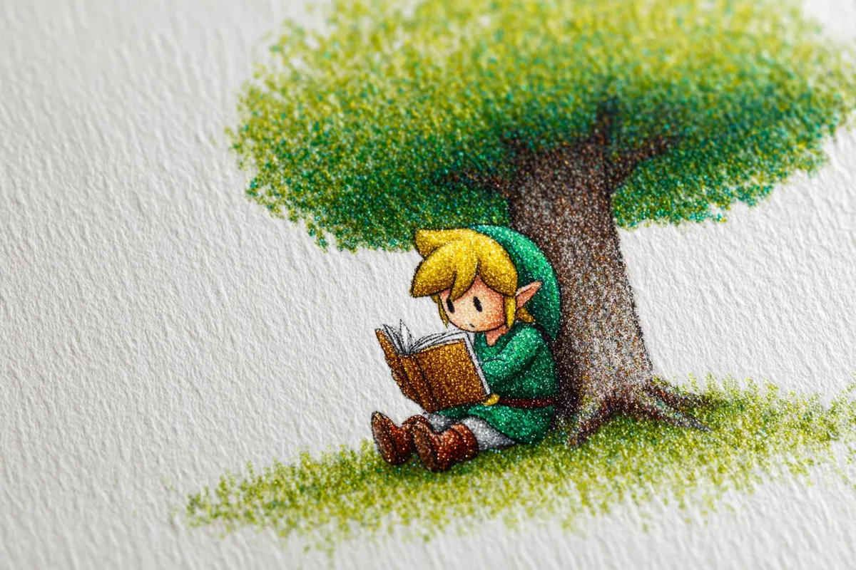 Children's Book Character Drawing with Glitter example 4