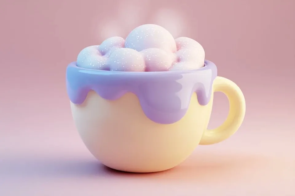 Claymorphic 3D Objects with Pastel Colors example 3