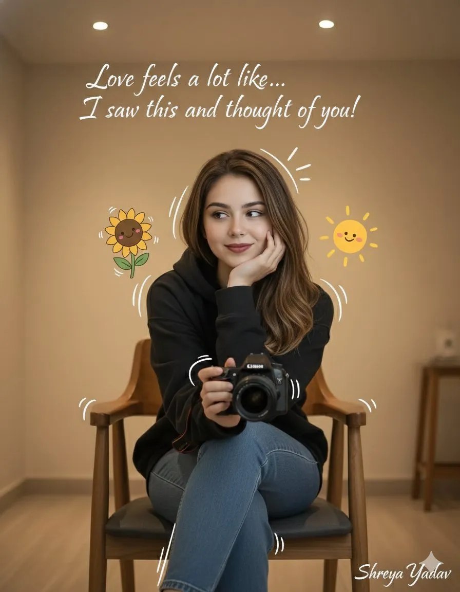 Cozy Mirror Selfie With Cute Doodles example 1