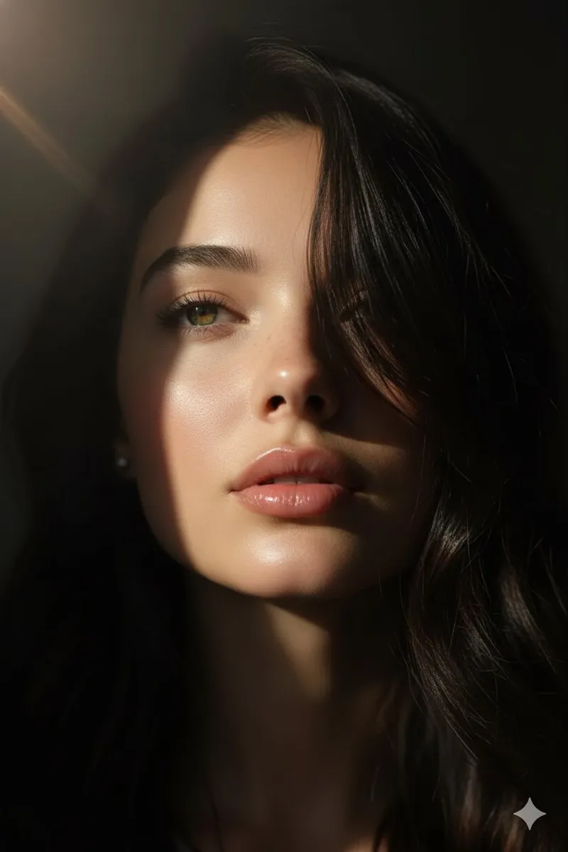 Dramatic Sunlit Portrait Close-up example 1