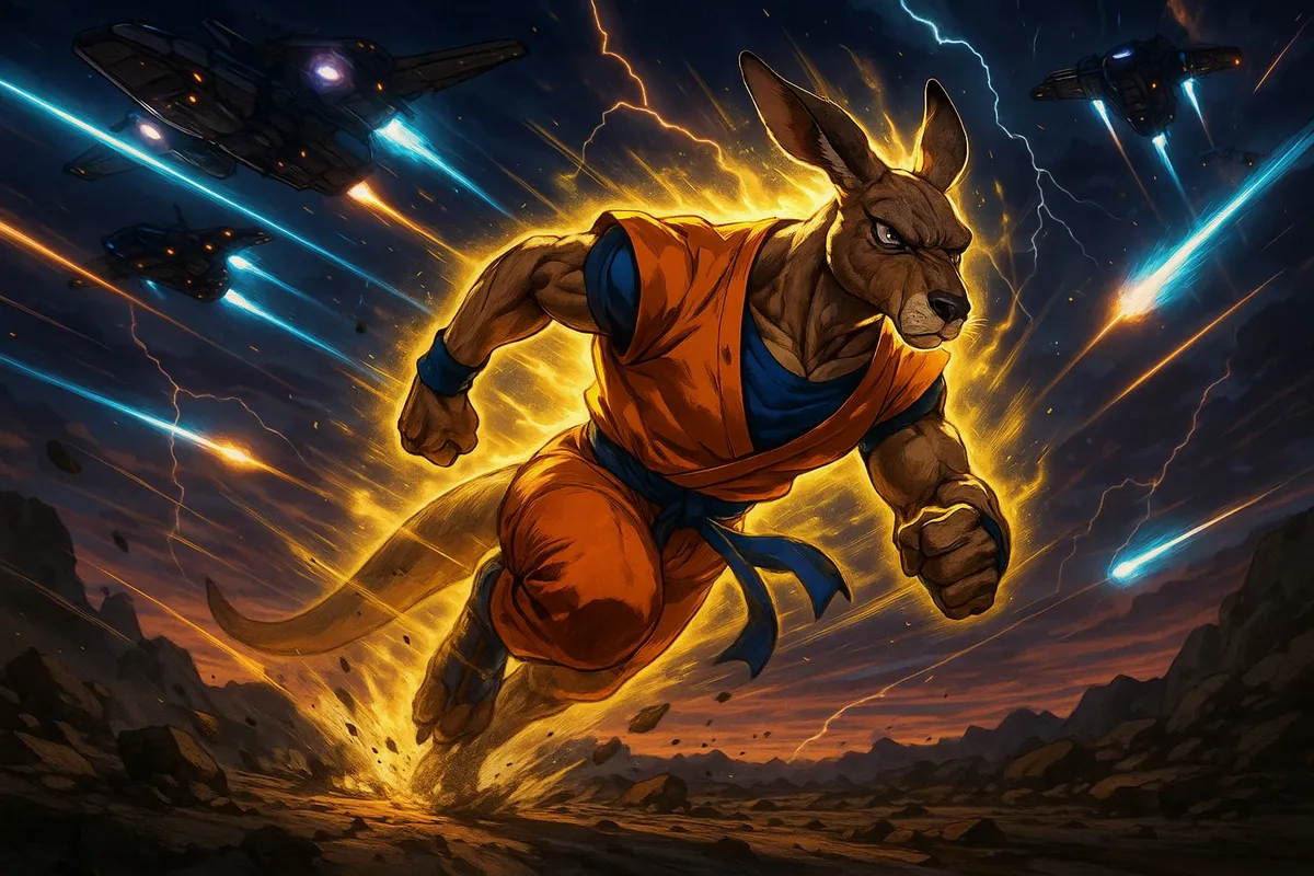 Epic Anime Kangaroo Battle Scene example 1