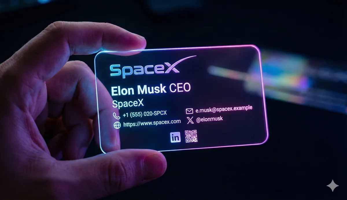 Futuristic Glowing Business Card Design example 2