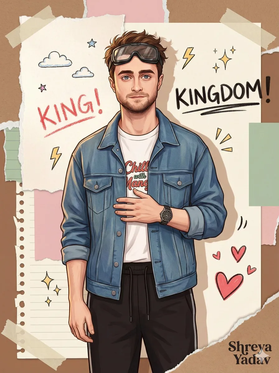 Illustrated Scrapbook Character Portrait Gemini Ai example 1