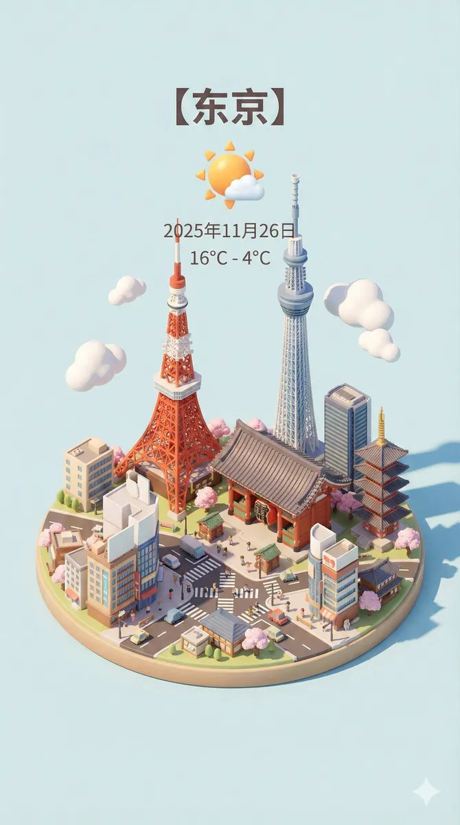 Isometric 3D Weather Card Generator example 3