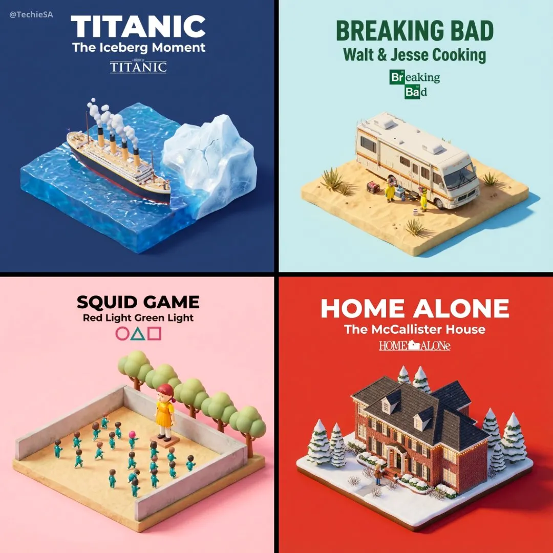 Isometric Movie Scene Diorama Generator