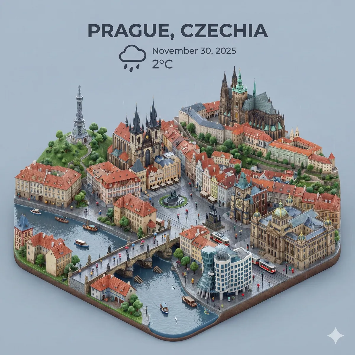 Isometric Weather App City Scene Generator example 2