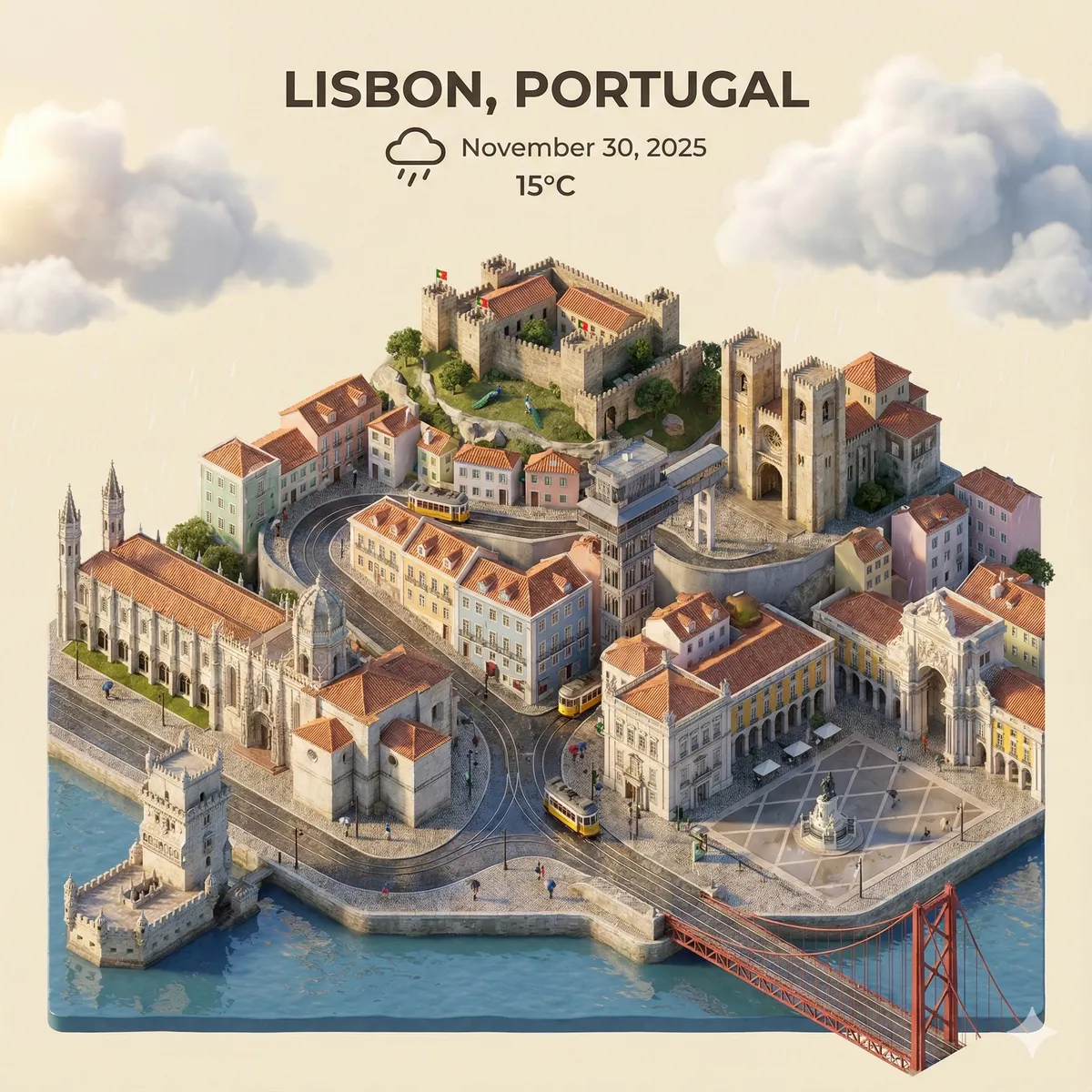 Isometric Weather App City Scene Generator example 3