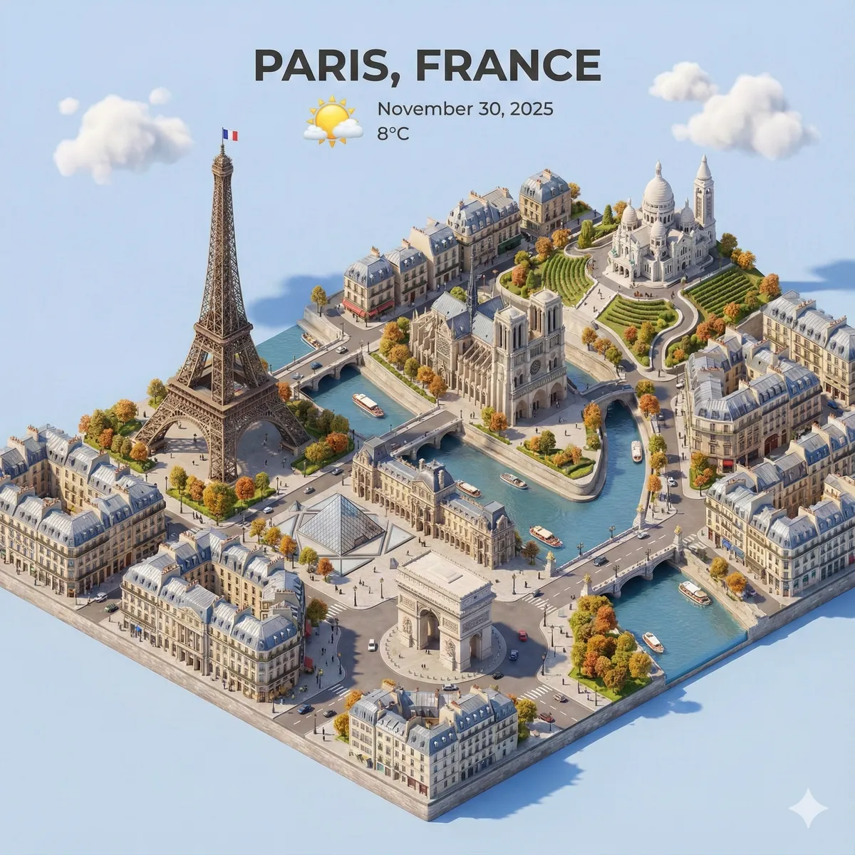 Isometric Weather App City Scene Generator example 4