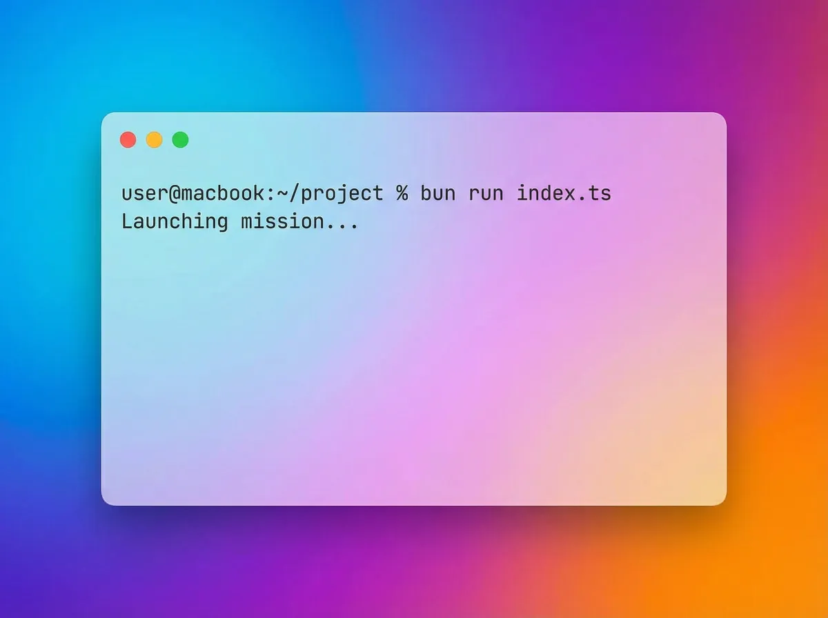 macOS CLI Terminal with Gradient Background example 1