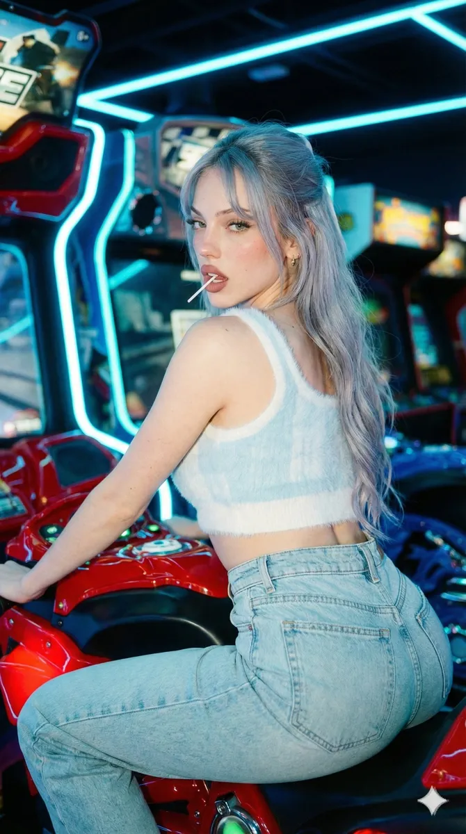 Retro Arcade Portrait on Cinestill Film example 1