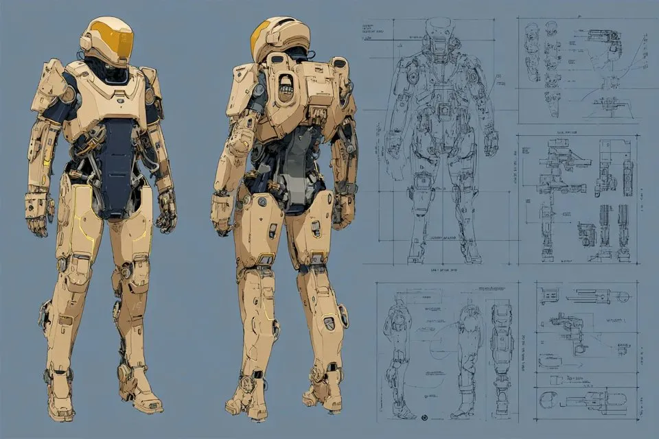 Sci-Fi Armor Concept Sheet example 3