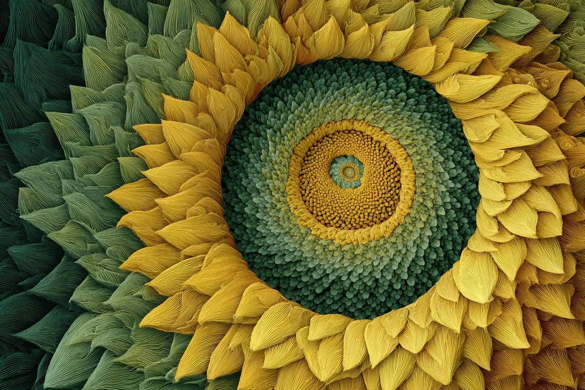 Spiral Fibonacci Fusion Art example 1