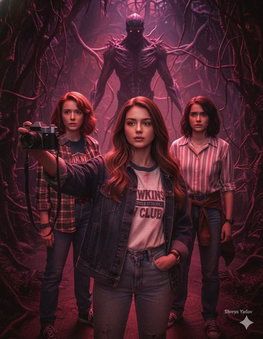 Stranger Things Horror Group Selfie example 1