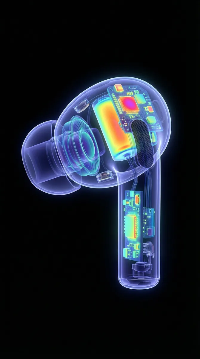 X-Ray Wireless Earbud Thermal Visualization example 1