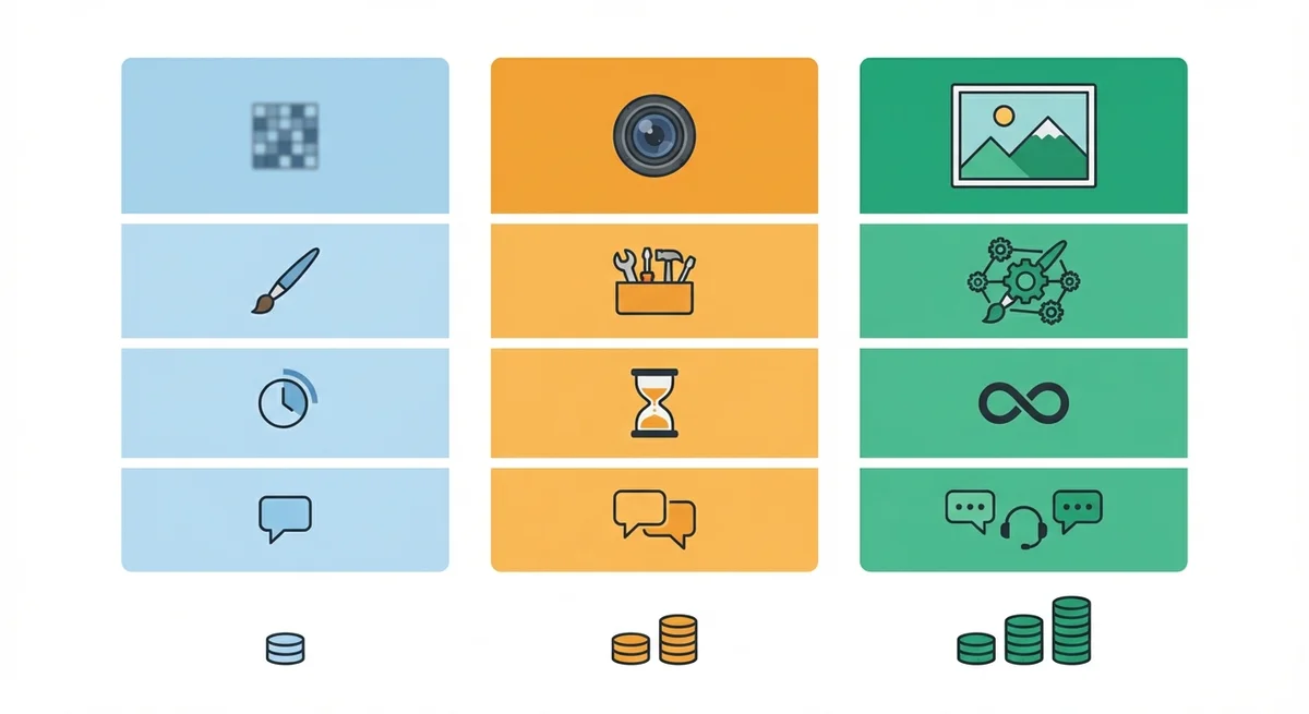 Visual comparison chart showing Ideogram pricing tiers and features