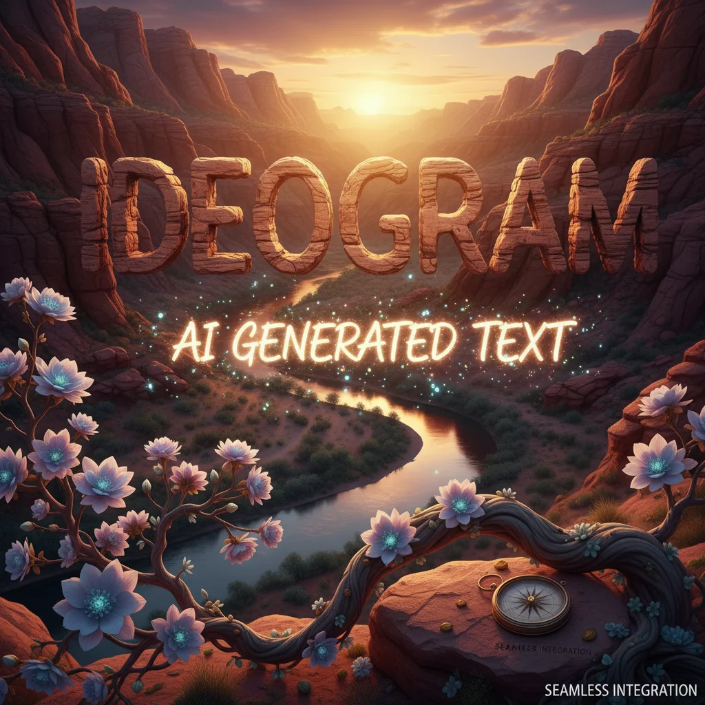 Example of Ideogram's text rendering capabilities showing clear, legible AI-generated text integrated into a creative visual scene